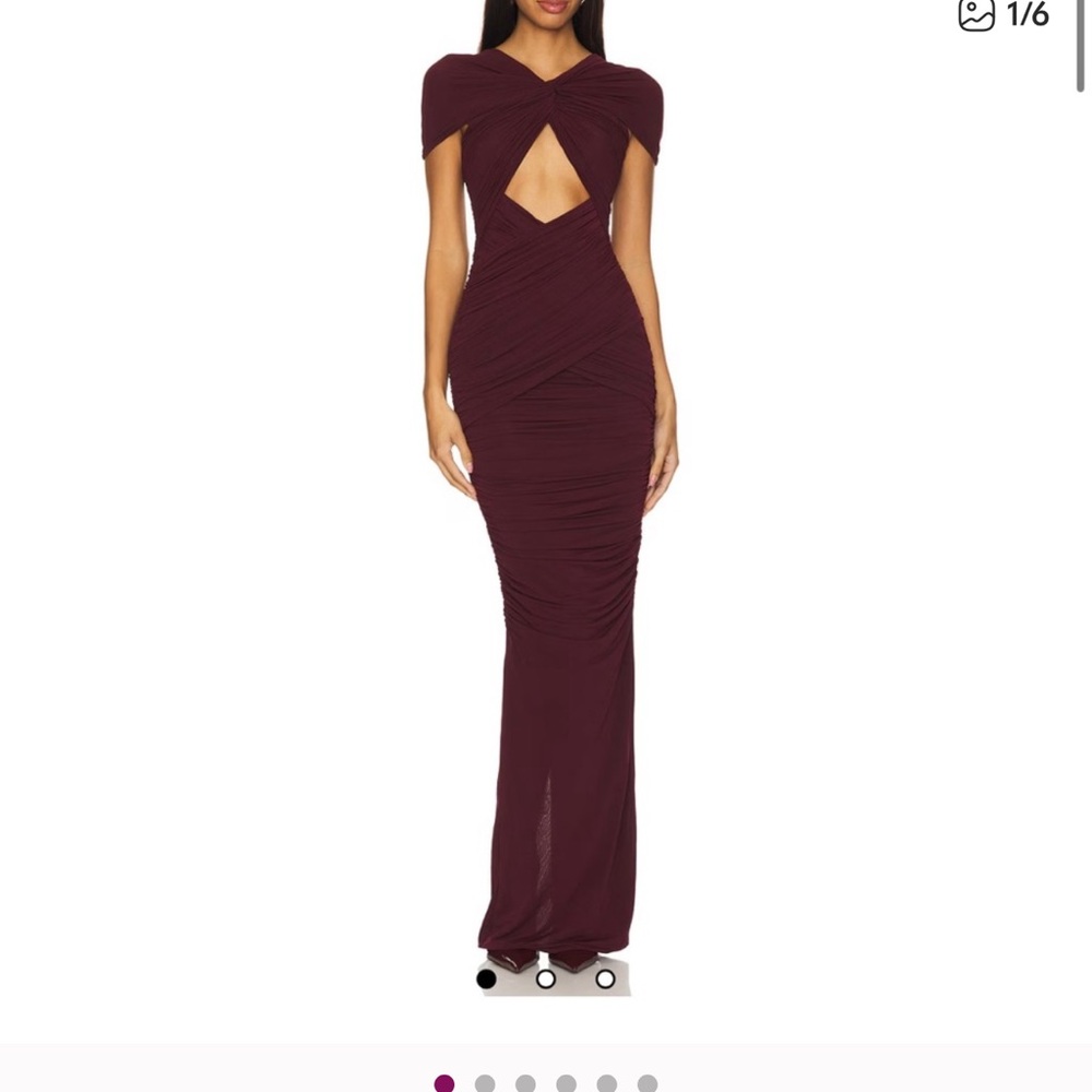 Ronny Kobo Collection Strapless Dress in Deep Burgundy